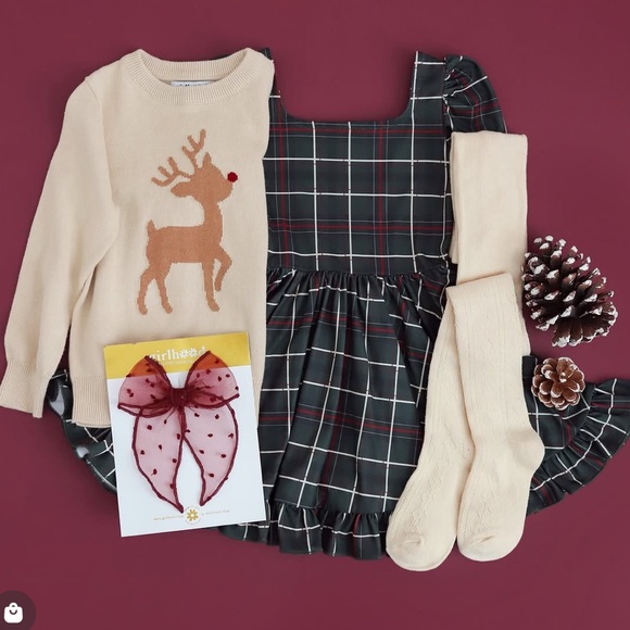 Forest Plaid Mod Ruffle Dress - Picture 4 of 4